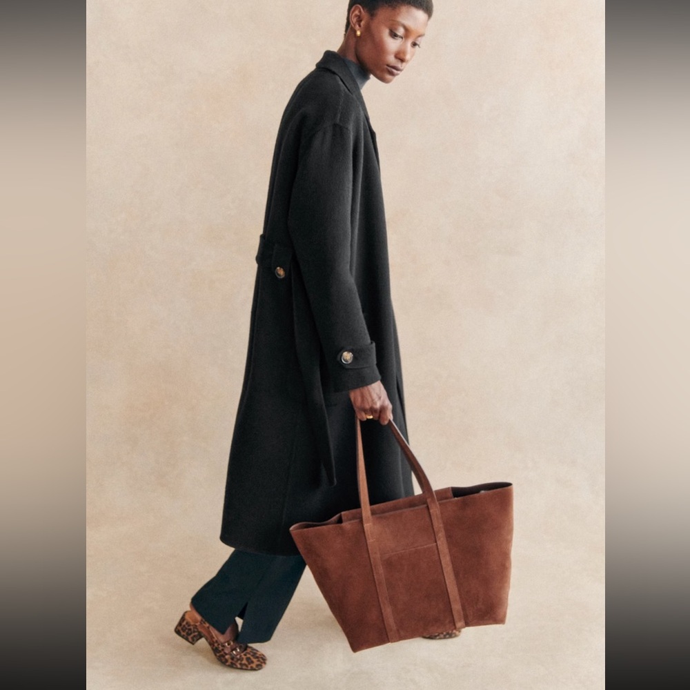 Sezane Mederick Wool Coat in Black, FR34/US2